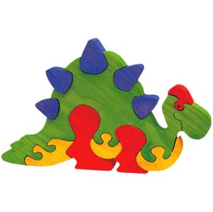 Fauna Dřevěné vkládací puzzle z masivu - Velký stegosaurus