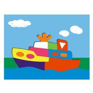 Vkládačky Dřevěné vkládací puzzle loď parník
