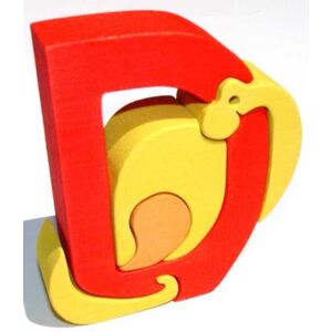 Fauna Dřevěné vkládací puzzle - Abeceda písmenko D dinosaurus