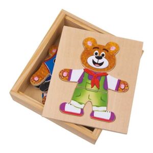 Small foot by Legler Small Foot Dřevěné puzzle oblékání medvídků
