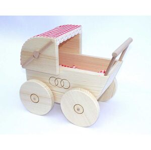 Česká dřevěná hračka Kočárek pro panenky přírodní