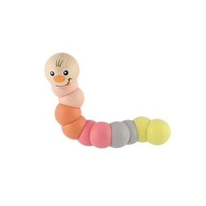 Teddies Červík / housenka kloubový dřevo - růžový