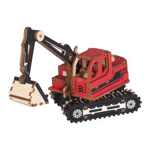 Woodcraft construction kit Woodcraft Dřevěné 3D puzzle Rypadlo červená
