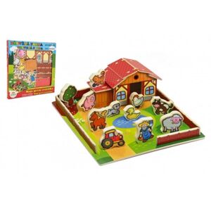 Teddies Domeček dřevěná farma Moje první zvířátka