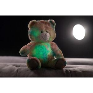 Teddies Snílek medvěd duhový plyš 40cm na baterie se světlem se zvukem v sáčku