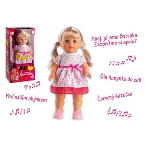 Teddies Panenka Barunka chodící a česky zpívající plast 42cm na baterie se zvukem v krabici 21x44x11cm