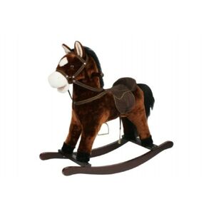 Teddies Kůň houpací hnědý plyš výška 71cm nosnost 50kg v krabici 62x56x19cm
