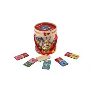 Teddies Domino dřevěné Paw patrol/Tlapková patrola 28ks v papírovém tubusu 11x13cm