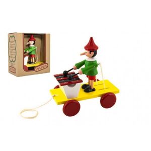 Teddies Pinocchio s xylofonem tahací dřevo 20cm v krabičce