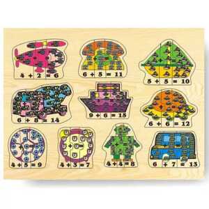 Vkládačky Dřevěné vkládací puzzle matematika počítání do 15