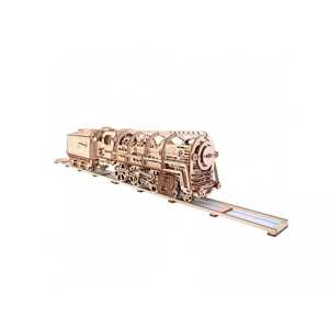 Ugears 3D dřevěné mechanické puzzle Parní lokomotiva 4-6-0 s tendrem