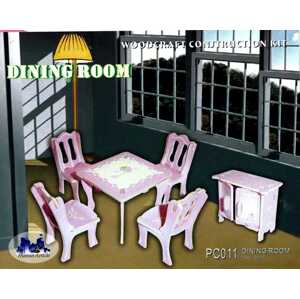 Woodcraft construction kit Woodcraft Dřevěné 3D puzzle jídelna barevná