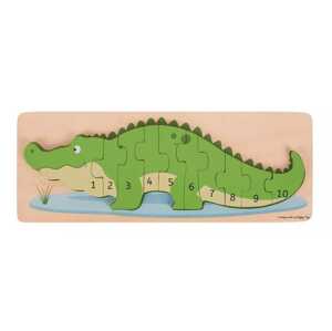 Bigjigs Toys Vkládací puzzle krokodýl s čísly