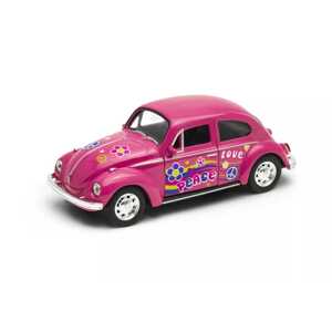 Welly Volkswagen Beetle model 1:34 růžový duhový