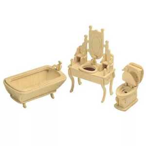 Woodcraft construction kit Woodcraft Dřevěné 3D puzzle Koupelna