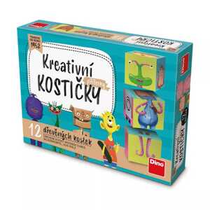 Dino Dřevěné kostky Příšerky 12 ks