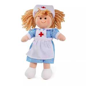 Bigjigs Toys Látková panenka zdravotní sestřička Nancy 28 cm