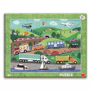 Dino Papírové puzzle Dopravní prostředky 40 dílků