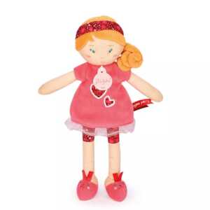 Doudou Jolijou Paris Doudou Jolijou Panenka LES PIPELLETTES 25 cm 1 ks červená