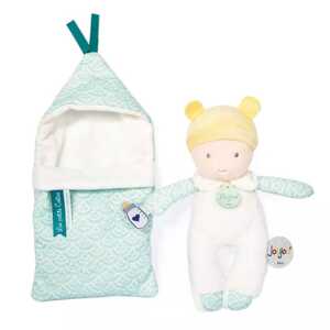 Doudou Jolijou Paris Doudou Jolijou Miminko v navlékací peřince 20 cm tyrkysová