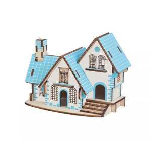 Woodcraft construction kit Woodcraft Dřevěné 3D puzzle Modrý dům