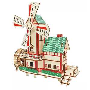 Woodcraft construction kit Woodcraft Dřevěné 3D puzzle Větrný mlýn