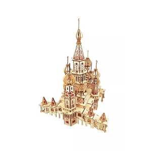 Woodcraft construction kit Woodcraft Dřevěné 3D puzzle Chrám Vasila Blaženého přírodní