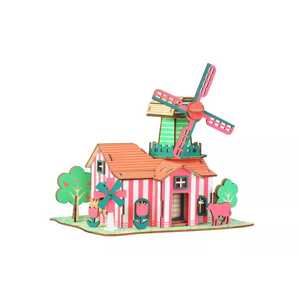 Woodcraft construction kit Woodcraft Dřevěné 3D puzzle Tulipánový ranč