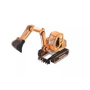 Woodcraft construction kit Woodcraft Dřevěné 3D puzzle Rypadlo oranžová
