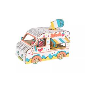 Woodcraft construction kit Woodcraft Dřevěné 3D puzzle Zmrzlinářské auto