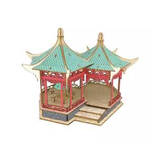 Woodcraft construction kit Woodcraft Dřevěné 3D puzzle slavné budovy Yueyang Tower v barvě