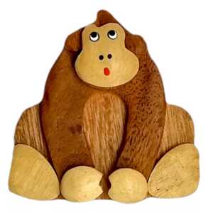2Kids Toys Dřevěná magnetka velká Opice hnědá