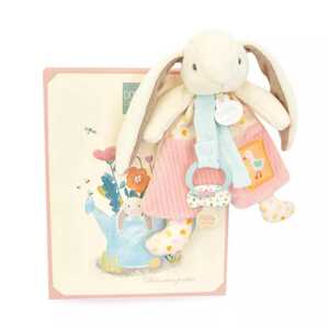 Doudou et Compagnie Paris Doudou Dárková sada Hračka s úchytem na dudlík Králíček Ciboulette 19 cm