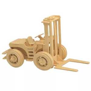 Woodcraft construction kit Woodcraft Dřevěné 3D puzzle Vysokozdvižný vozík přírodní