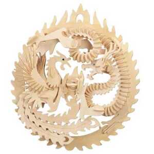 Woodcraft construction kit Woodcraft Dřevěné 3D puzzle Fénix a drak