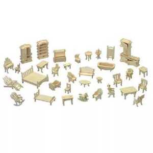Woodcraft construction kit Woodcraft Dřevěné 3D puzzle Set nábytku