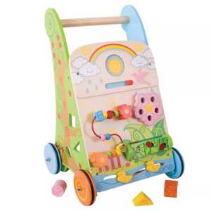 Bigjigs Toys Bigjigs Baby Dřevěné aktivní chodítko Zahrada