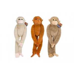 Teddies Opice plyš 55cm se suchým zipem 3 barvy 24m+