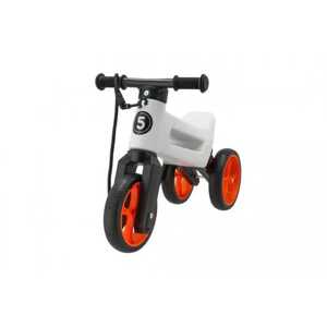 Teddies Odrážedlo FUNNY WHEELS Rider SuperSport bílé/oranž. 2v1+popruh,výš.sedla28/30cm nos.25kg 18m+v sáčku
