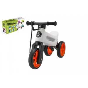 Teddies Odrážedlo FUNNY WHEELS Rider SuperSport bílé/oranž 2v1+popruh,výš.sedla28/30cm nos.25kg 18m+v krab.