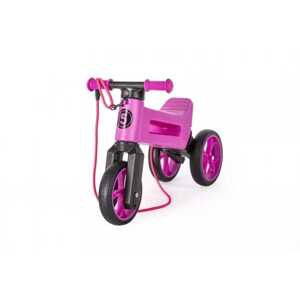 Teddies Odrážedlo FUNNY WHEELS Rider SuperSport fialové 2v1+popruh, výš. sedla 28/30cm nos 25kg 18m+ v sáčku