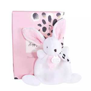 Doudou et Compagnie Paris Doudou Dárková krabička růžová - mini králíček 17 cm