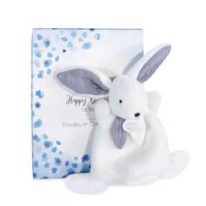 Doudou et Compagnie Paris Doudou Dárková krabička modrá - mini králíček 17 cm