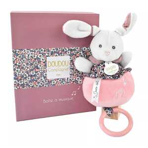 Doudou et Compagnie Paris Doudou Dárková sada - Plyšový králíček hrající melodii růžový 20 cm