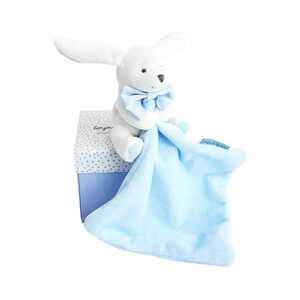 Doudou et Compagnie Paris Doudou Dárková sada modrá - králíček s muchláčkem 10 cm