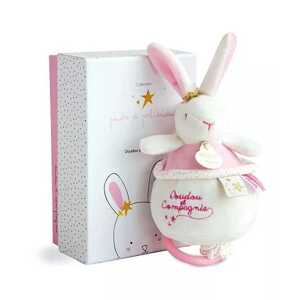Doudou et Compagnie Paris Doudou Dárková sada - Plyšový růžový králíček hrající melodii 14 cm