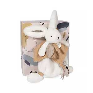 Doudou et Compagnie Paris Doudou Dárková sada - Plyšový králíček s muchláčkem 25 cm béžová