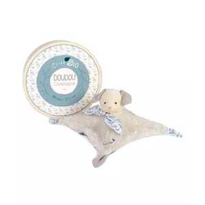 Doudou et Compagnie Paris Doudou Dárková sada - Plyšový králíček s béžovou dečkou z BIO bavlny 25 cm