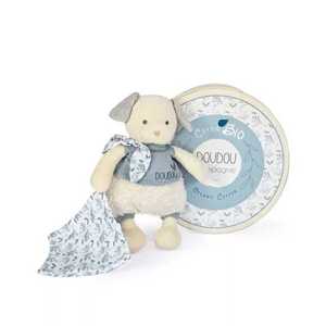 Doudou et Compagnie Paris Doudou Dárková sada - Plyšový pejsek s dečkou z BIO bavlny 22 cm