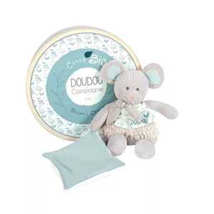 Doudou et Compagnie Paris Doudou Dárková sada - Plyšová myška s dečkou z BIO bavlny 22 cm